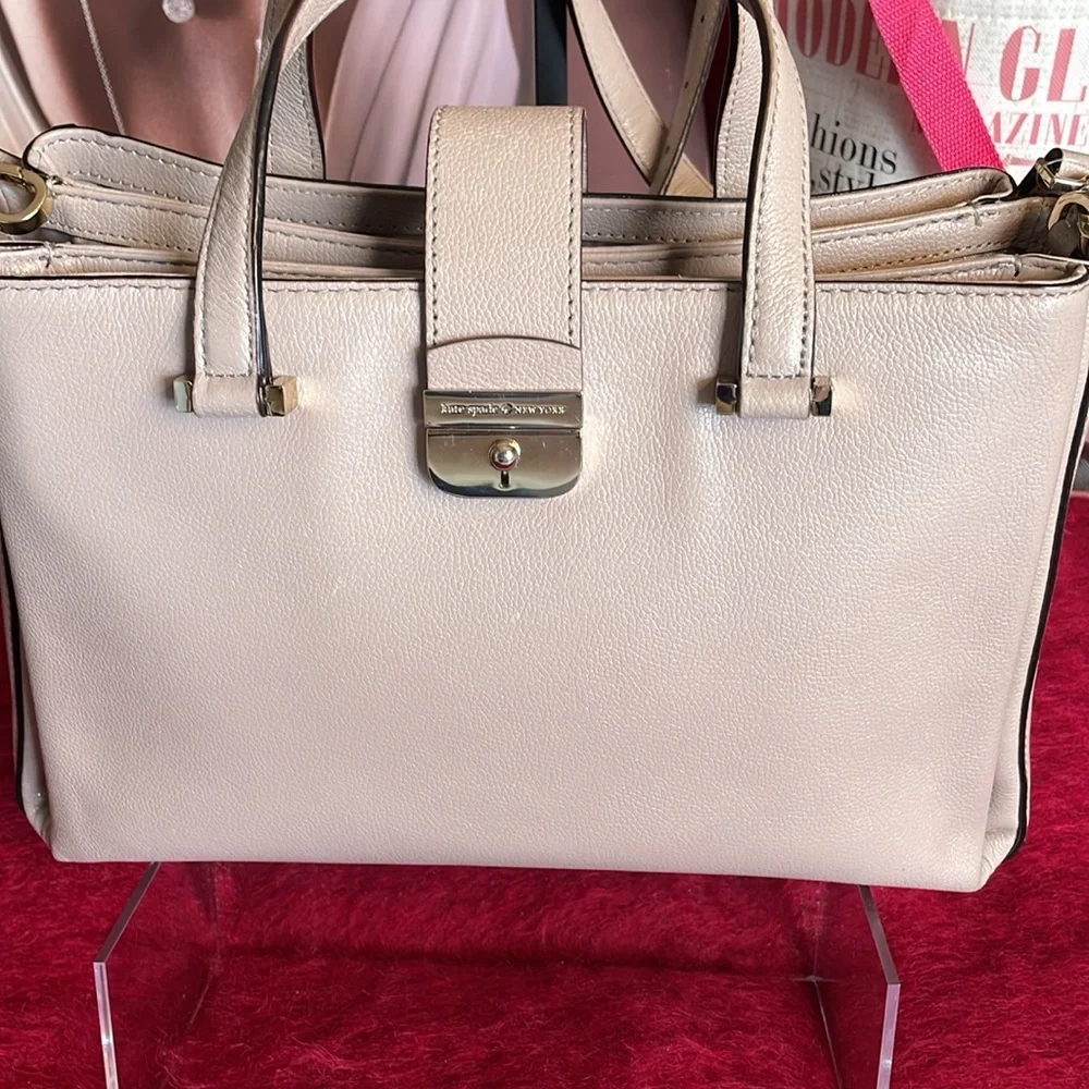 KATE SPADE NATACHA LOVETT STREET LEATHER TOTE CROSSBODY HANDBAG